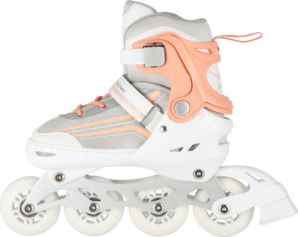 Nils Extreme NH18190 2 σε 1 Ρυθμιζόμενα Παιδικά Inline Skates & Παγοpatin Λευκό / Ροζ Μέγεθος M (34-38)