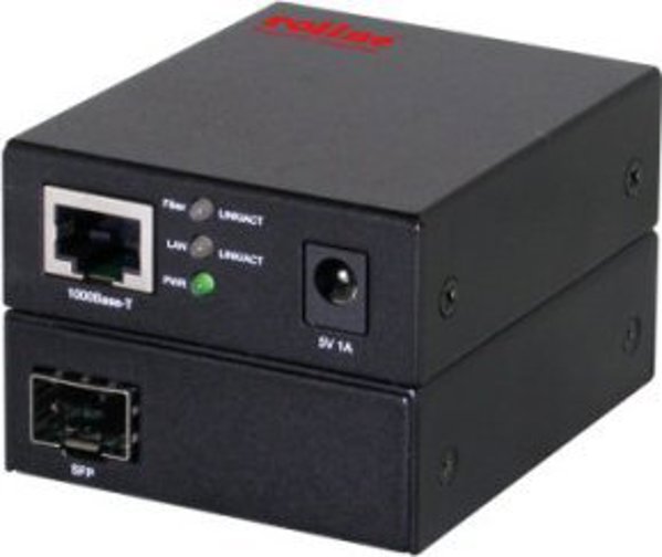 ROLINE Μετατροπέας Μέσων 10/100/1000Base-T σε Gigabit Fiber Optic, RJ45 σε Οπτική Ίνα, 7611990176472