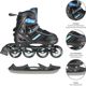 Nils Extreme NH18191 Ρόλερς και Παγοpatina 2 σε 1 Ρυθμιζόμενα Μαύρο-Μπλε M (34-38)