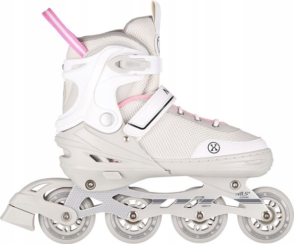 Nils Extreme NH18188A Ρυθμιζόμενα Παιδικά Πατιν-Roller 2 σε 1 Γκρι/Ροζ Μέγεθος L (39-43) ABEC-7