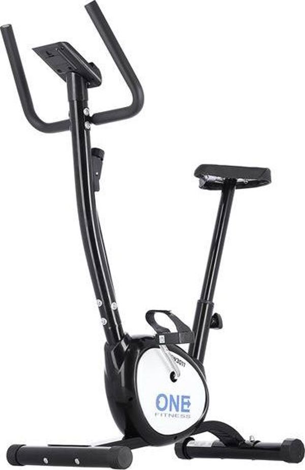 Rower stacjonarny One Fitness treningowy mechaniczny RW3011 czarno-bialy