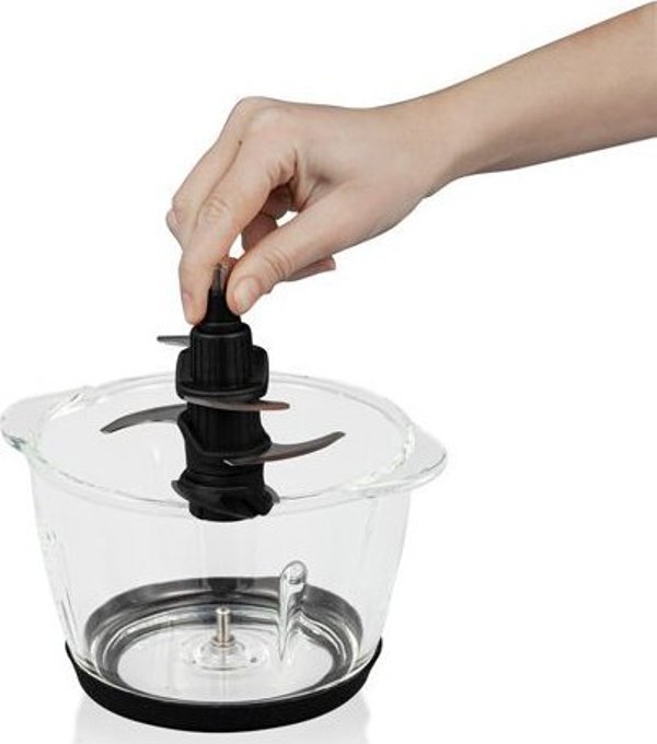Cloer 6829 Πολυκόπτης Multi Chopper, 1.2L, Γυάλινο Μπολ, Ανοξείδωτο Ατσάλι/Μαύρο
