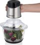 Cloer 6829 Πολυκόπτης Multi Chopper, 1.2L, Γυάλινο Μπολ, Ανοξείδωτο Ατσάλι/Μαύρο