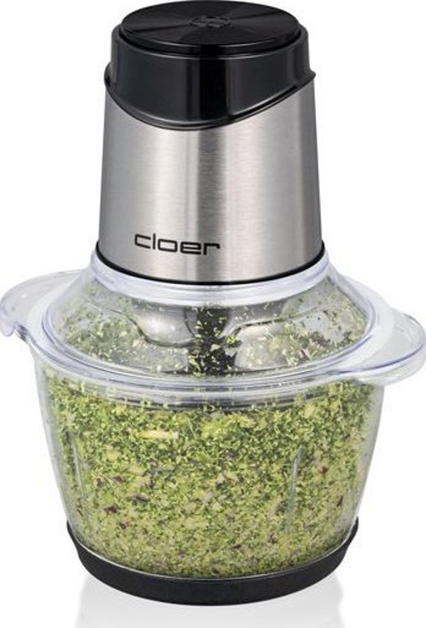 Cloer 6829 Πολυκόπτης Multi Chopper, 1.2L, Γυάλινο Μπολ, Ανοξείδωτο Ατσάλι/Μαύρο