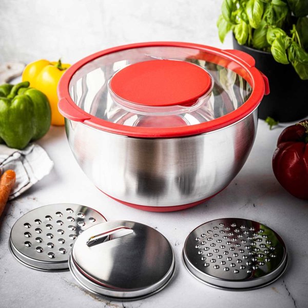 Banquet Kinghoff KH-1889 Τεμαχιστής - Πολυκόπτης Λαχανικών με Μπολ και Τρίφτη Ανοξείδωτος