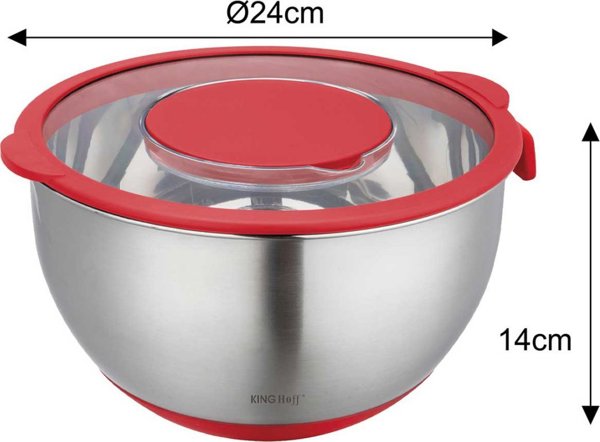 Banquet Kinghoff KH-1889 Τεμαχιστής - Πολυκόπτης Λαχανικών με Μπολ και Τρίφτη Ανοξείδωτος