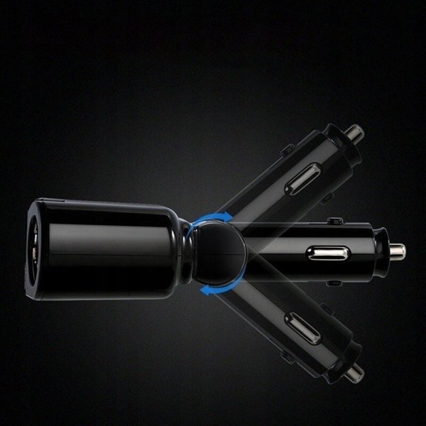 Rozdzielacz Gniazda Zapalniczki, 2 USB, Voltomierz