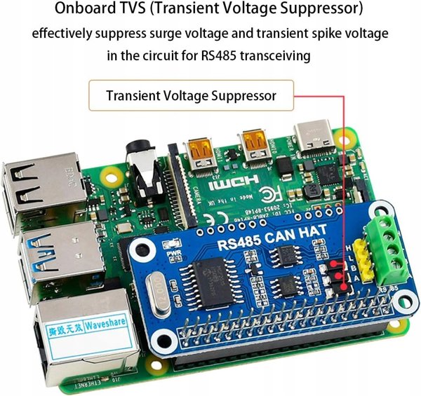 RS485 CAN HAT - nakladka dla Raspberry Pi - Waveshare 14882