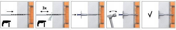R-TFIX-8M κοχλιωτός προσόψης πείρος 8/235mm με μεταλλικό καρφί [Πακέτο 100]
