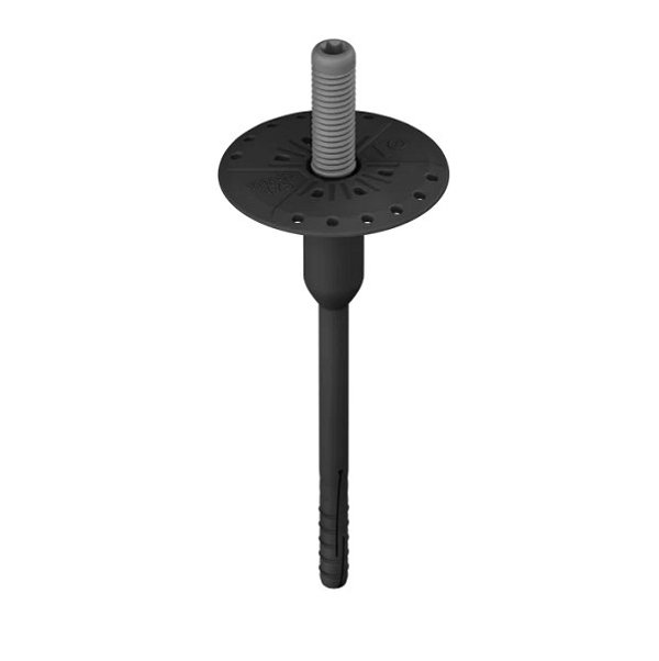 R-TFIX-8S Kolek fasadowy wkrecony 8/175mm z obtryskiem, czarny, odporny na UV
