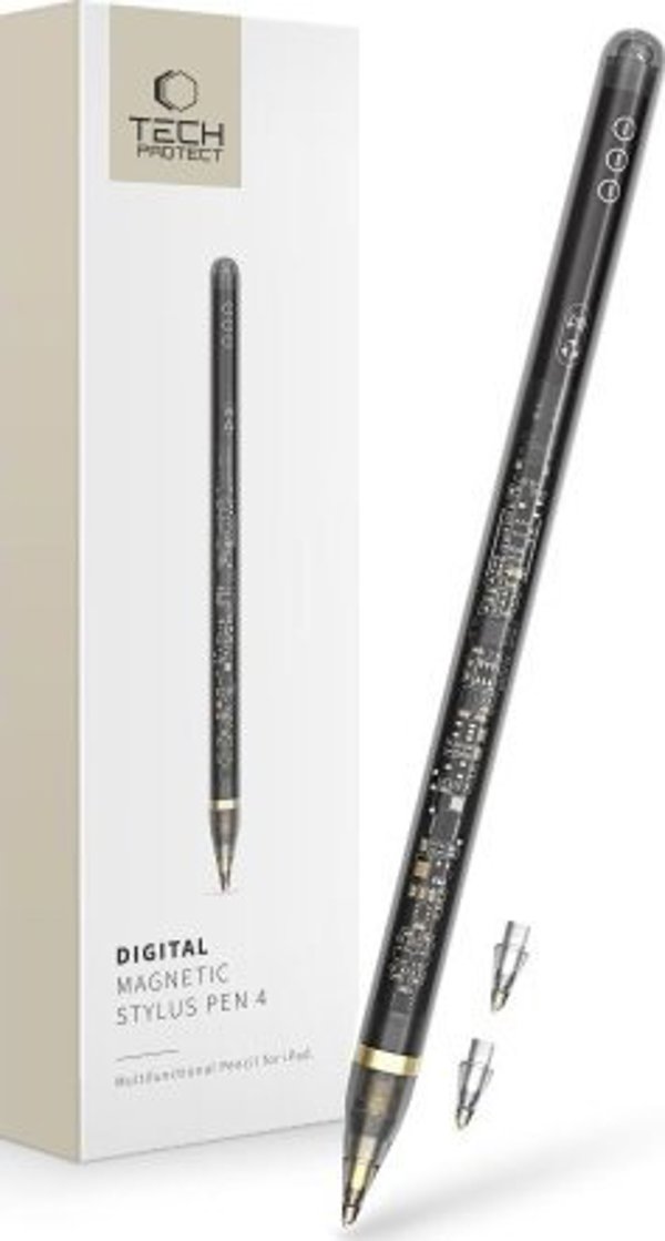 Tech-Protect stylus TECH-PROTECT DIGITAL MAGNETIC STYLUS PEN "4" IPAD CLEAR/BLACK 14425567 5906302371648