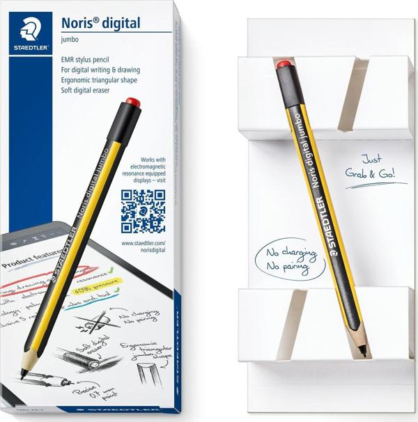 Staedtler Noris Digital Jumbo Stylus - Γραφίδα Οθόνης Αφής με Τεχνολογία EMR, 4.096 Επίπεδα Πίεσης, Μαύρο-Κίτρινο
