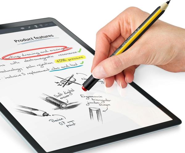 Staedtler Noris Digital Jumbo Stylus - Γραφίδα Οθόνης Αφής με Τεχνολογία EMR, 4.096 Επίπεδα Πίεσης, Μαύρο-Κίτρινο