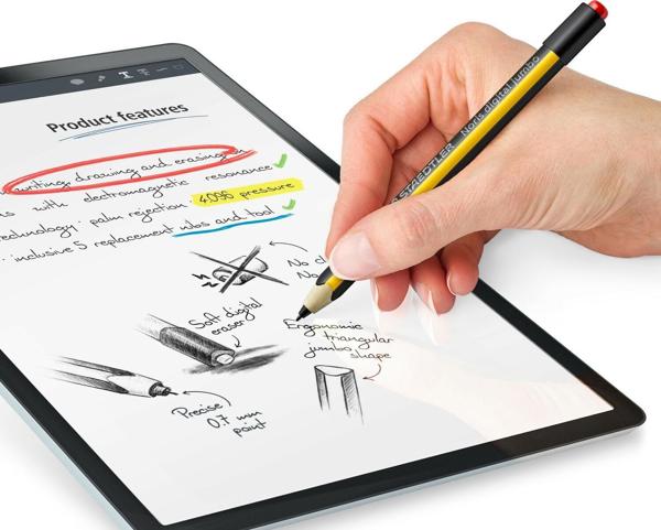 Staedtler Noris Digital Jumbo Stylus - Γραφίδα Οθόνης Αφής με Τεχνολογία EMR, 4.096 Επίπεδα Πίεσης, Μαύρο-Κίτρινο
