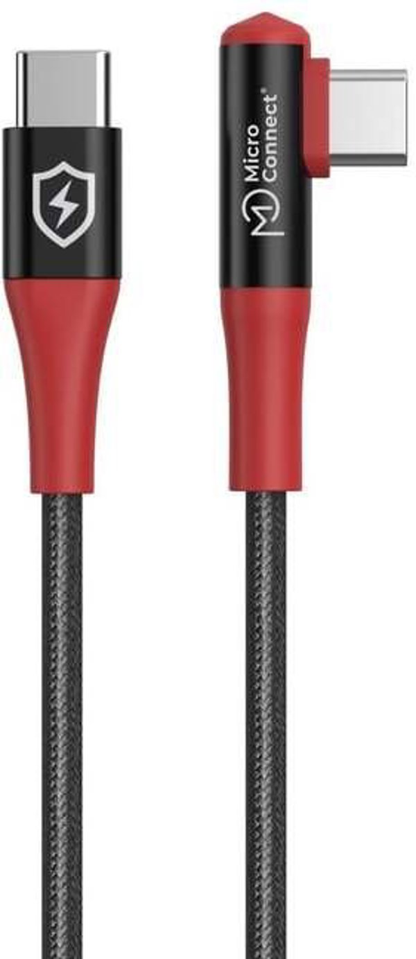 MicroConnect Καλώδιο USB-C σε USB-C Γωνιακό, 100W, Fast Charging για Smartphone και Laptop, 1m