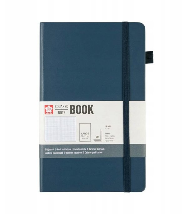 Sakura Squared Hard Cover Notebook 13x21 cm Deep Indigo