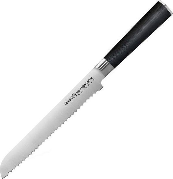 Samura MO-V Μαχαίρι Ψωμιού 230mm, Ανοξείδωτο Ατσάλι, Μαύρη Λαβή