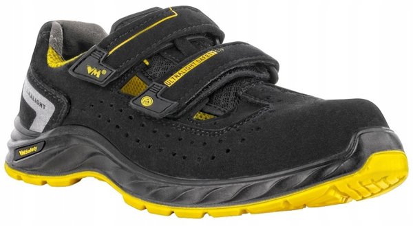 VM FOOTWEAR Προστατευτικά σανδάλια Edmonton 2275-S1PL ESD, μέγεθος 41, μαύρο-κίτρινο