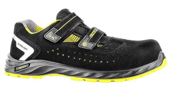 VM FOOTWEAR Προστατευτικά σανδάλια Edmonton 2275-S1PL ESD, μέγεθος 41, μαύρο-κίτρινο
