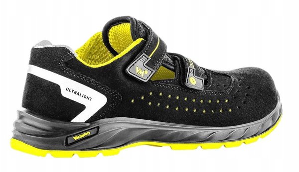 VM FOOTWEAR Προστατευτικά σανδάλια Edmonton 2275-S1PL ESD, μέγεθος 41, μαύρο-κίτρινο
