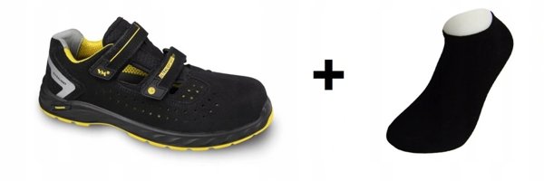 Sandalai Ochronne VM FOOTWEAR Edmonton 2275-S1PL ESD Rozm. 43 Czarno-Zolte
