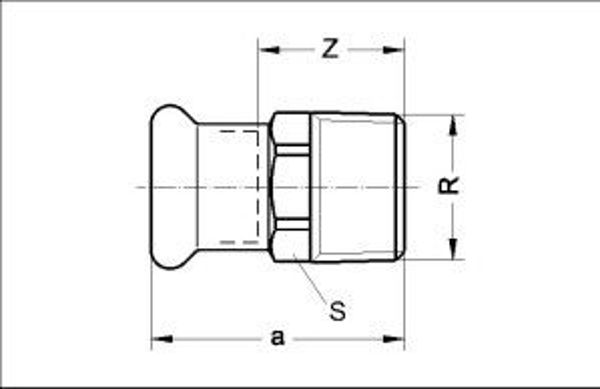 SANHA Purapress Μεταβατικό ρακόρ ZW x GZ 35mm x 1" (18243351)