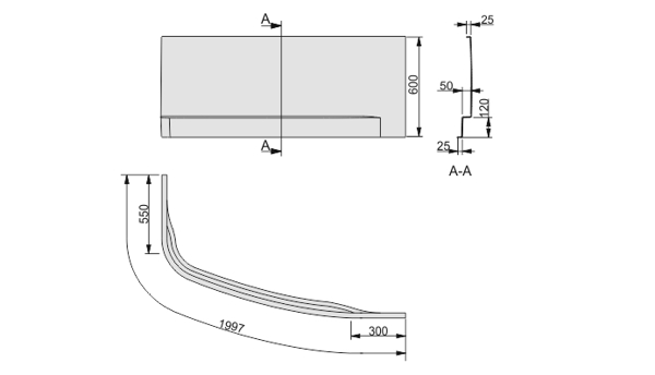 Sanplast Panel Czolowy Prawy Free Line 145cm