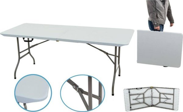 Saska Garden Πτυσσόμενο Τραπέζι Catering 180x70cm, Λευκό, Αντοχή έως 100kg