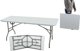 Saska Garden Πτυσσόμενο Τραπέζι Catering 180x70cm, Λευκό, Αντοχή έως 100kg