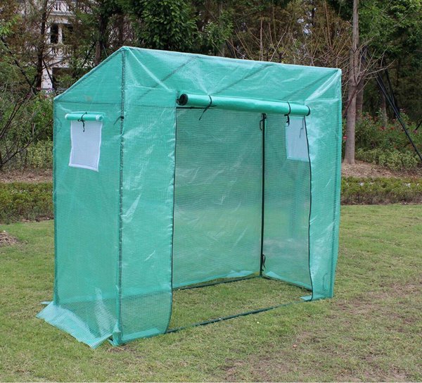 Θερμοκήπιο για ντομάτες και αγγούρια Saska Garden 200x77x168-150CM PE πράσινο