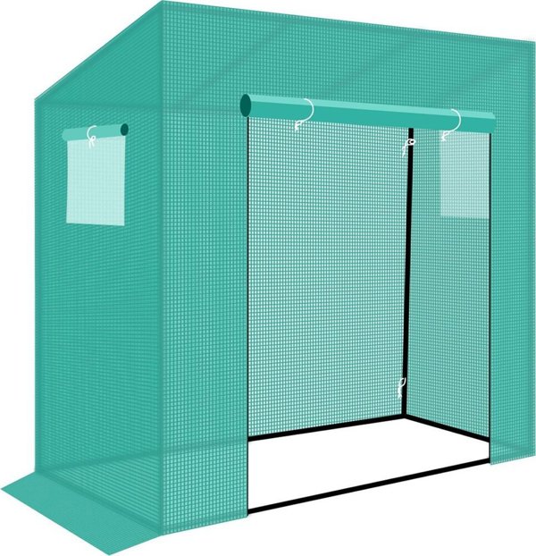 Θερμοκήπιο για ντομάτες και αγγούρια Saska Garden 200x77x168-150CM PE πράσινο