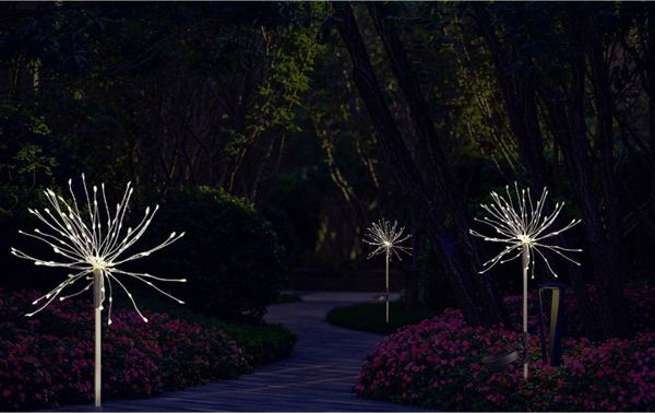 Saska Garden Ηλιακός Λαμπτήρας Κήπου Πικραλίδα 90 LED, Ανοξείδωτο Ατσάλι, Αδιάβροχο Φωτιστικό με Αισθητήρα Φωτός