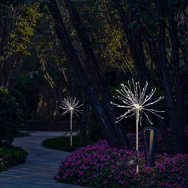 Saska Garden Ηλιακός Λαμπτήρας Κήπου Πικραλίδα 90 LED, Ανοξείδωτο Ατσάλι, Αδιάβροχο Φωτιστικό με Αισθητήρα Φωτός