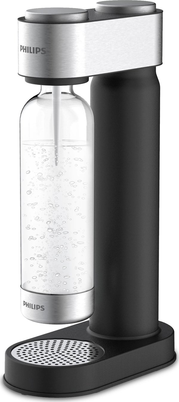 Philips GoZero Soda Maker - Συσκευή Παρασκευής Ανθρακούχου Νερού, Μαύρο Χρώμα, Ανοξείδωτο Ατσάλι