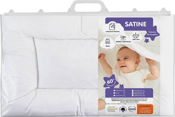 Παιδικό Μαξιλάρι Satine 40x60cm, Βαμβακερό με Αλόη, Υποαλλεργικό, Φυσικό Χρώμα