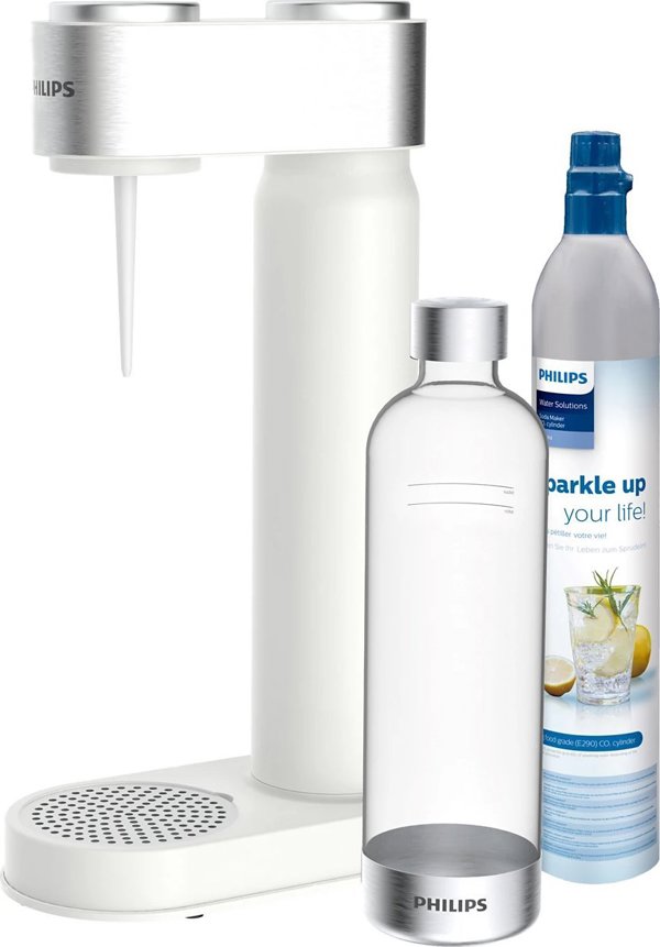 Philips GoZero Συσκευή Παρασκευής Ανθρακούχου Νερού ADD4902WH/10, Ανοξείδωτο Ατσάλι, Λευκό
