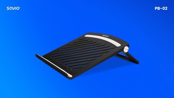 Savio PB-02 Βάση Γραφείου για Laptop και Tablet, Ρυθμιζόμενη, Εργονομική, Μαύρη