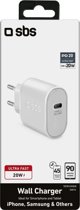 Φορτιστής Δικτύου SBS TETR1CPD20 20W Fast Charge USB-C Λευκός