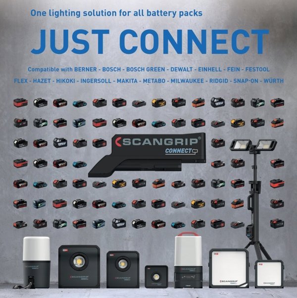 Scangrip Adapter Connect, Αντάπτορας για Μπαταρίες Milwaukee 18V, Κωδικός 03.6149C