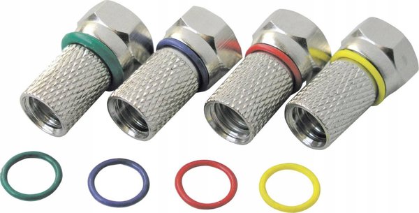 Schwaiger FSTFR7004 Φις Τύπου F για Καλώδιο Δορυφορικής Κεραίας, Ασημί, 4 Τεμάχια