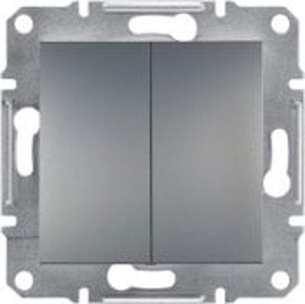 Schneider Electric Asfora Διπλό Πλήκτρο Ατσάλι (EPH1100162)