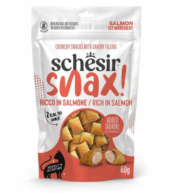 Schesir Snax Λιχουδιά Γάτας με Γέμιση Σολομός 60g
