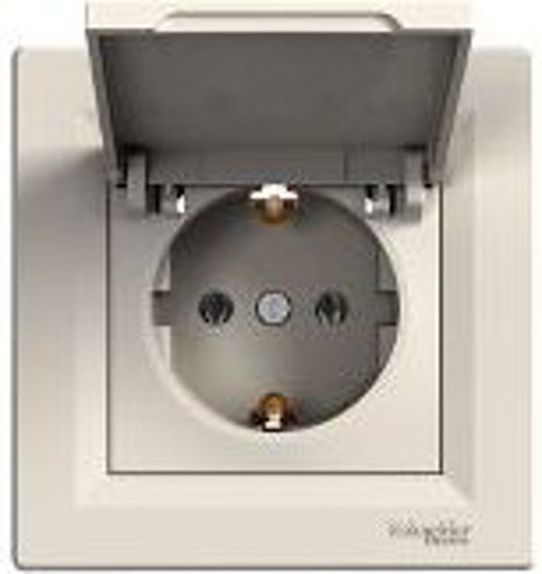 Schneider Electric Asfora Πρίζα Σούκο Απλή, Με Γείωση, Κρεμ (EPH2900123)