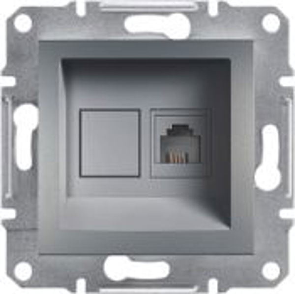 Schneider Electric Asfora Τηλεφωνική Πρίζα RJ11, Ατσάλι, 71x71mm, EPH4100162