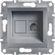 Schneider Electric Asfora Τηλεφωνική Πρίζα RJ11, Ατσάλι, 71x71mm, EPH4100162
