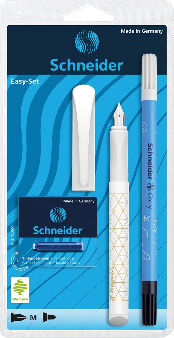 Schneider Στυλό Easy Set με 6 Φυσίγγια & Γόμα, M, Mix Χρωμάτων