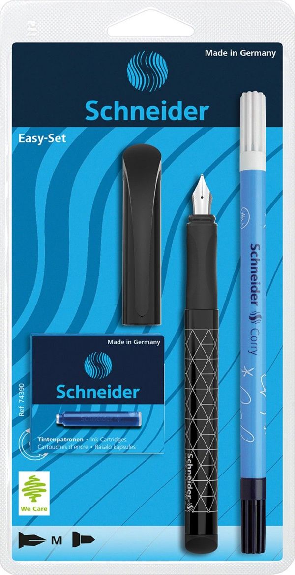 Schneider Στυλό Easy Set με 6 Φυσίγγια & Γόμα, M, Mix Χρωμάτων