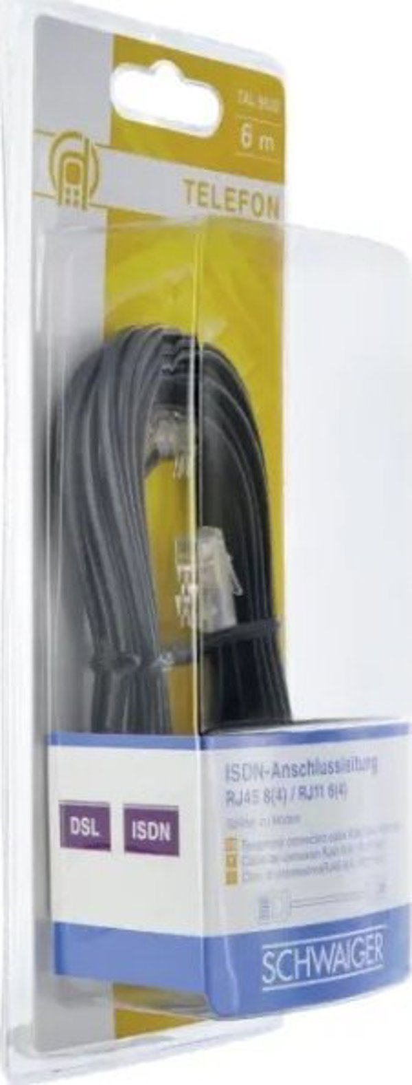 Schwaiger Schwaiger 6.0m RJ-11 - RJ-45 6 m Czarny
