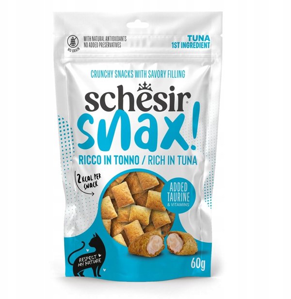 Schesir Snax Λιχουδιά για Γάτες με Γέμιση Τόνου, 60g