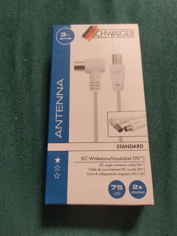 Schwaiger KVKW30 καλώδιο ομοαξονικό 3 μ IEC169-2 Άσπρο